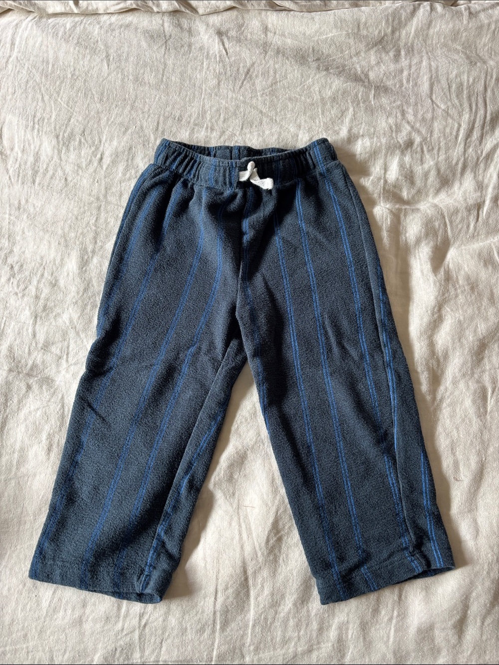 Kids Navy Blue Stripe Casual Pants